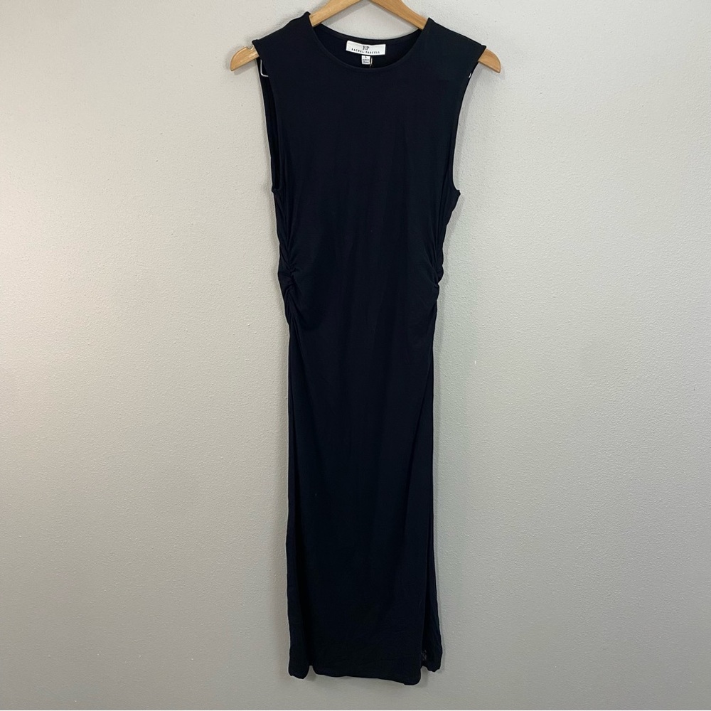 Rachel Parcell NWT Muscle Tank Ruched Midi Black Dress Women's Size‎ Large